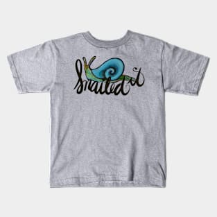 Snailed It Funny Blue Snail Kids T-Shirt